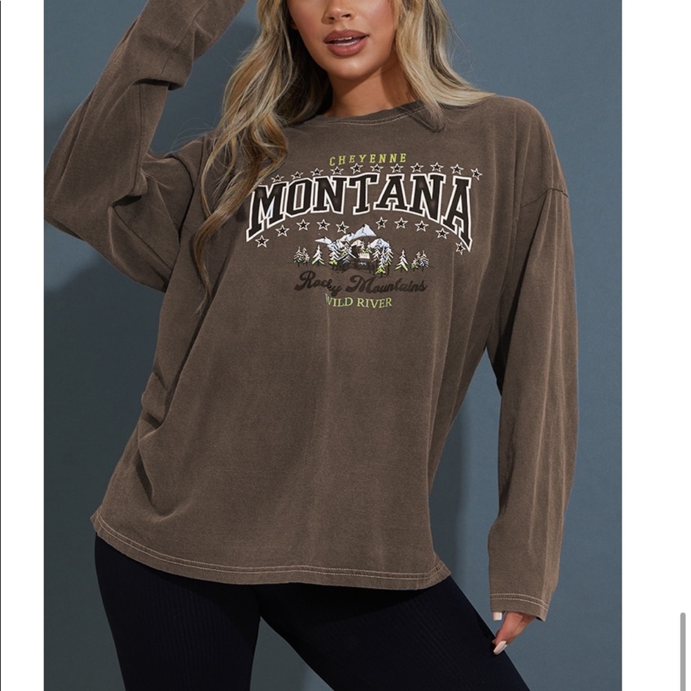 NWT  Montana graphic long sleeve T-shirt